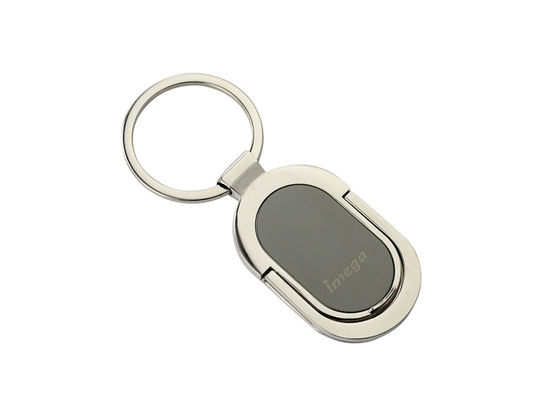 Personalized Ellipse Metal Keychain Holder Zinc Alloy Phone Holder Keyring