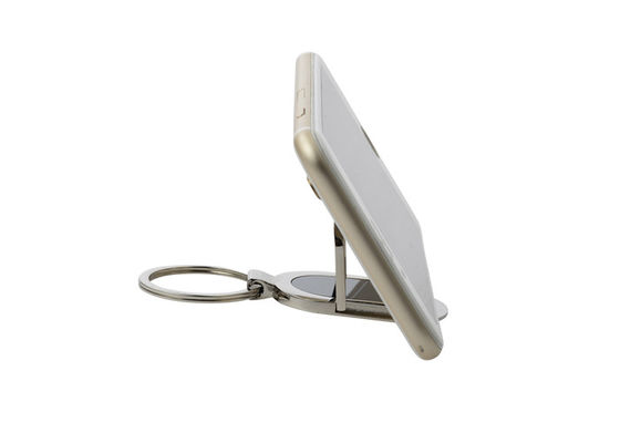 Personalized Ellipse Metal Keychain Holder Zinc Alloy Phone Holder Keyring