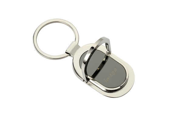 Personalized Ellipse Metal Keychain Holder Zinc Alloy Phone Holder Keyring