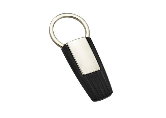 ABS Plastic Pull Apart Key Holder Trapezoid Metal Logo Keychain Silver Electroplating