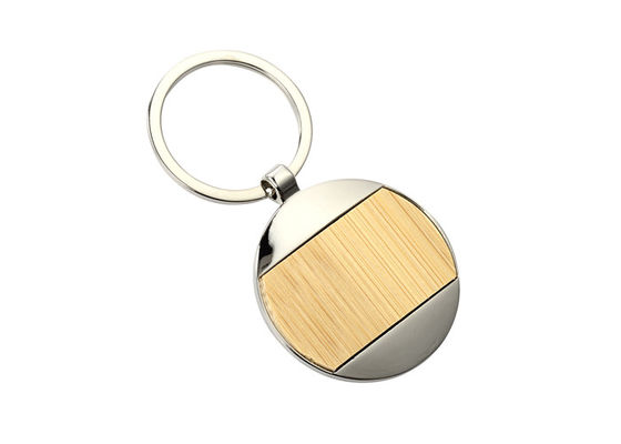 Bamboo Nickel Metal Key Ring Holder