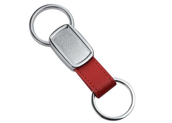 Epoxy Doming Personalized Leather Key Chains 10mm Debossed Tape Metal Keyring