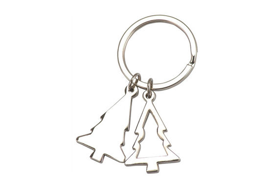 Small Car Laser Engraved Keychain Tree Souvenir Gift Keyring Silver Zinc Alloy