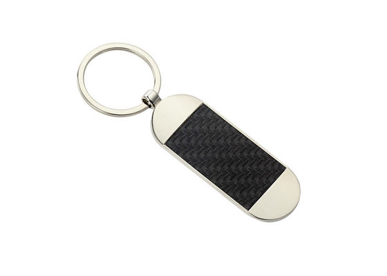 Ellipse Texture PU Leather Key Chains Holder Blue Souvenir Promotion