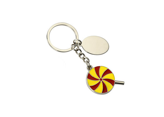 Lollipop Enamel Cute Metal Keychain Color Oil Silver Letter Keyring Iron