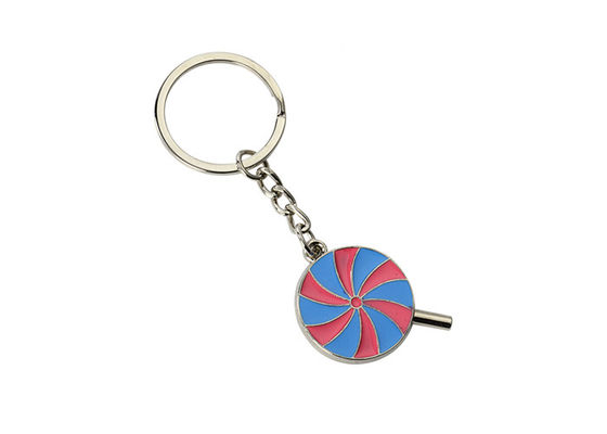 Lollipop Enamel Cute Metal Keychain Color Oil Silver Letter Keyring Iron