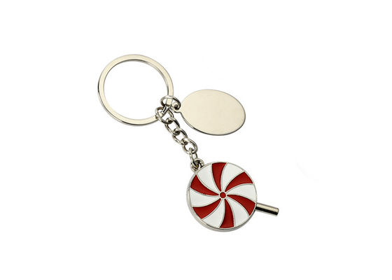Lollipop Enamel Cute Metal Keychain Color Oil Silver Letter Keyring Iron