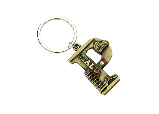 Laser Engraving Letter Key Ring 4mm Thick Souvenir Keychain Metal Ring