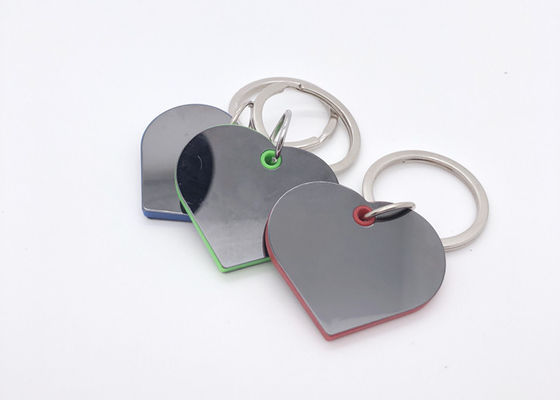 Iron Key Ring Heart Shape 4.2mm Nickel Plating Metal Plastic Key Chain