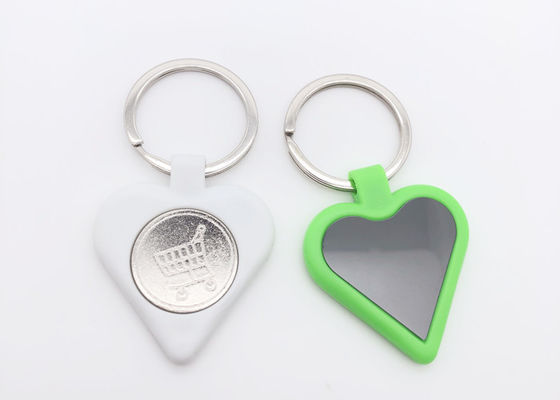 Plastic Nickel Plated Cute Metal Keychain 35mm Heart Shape Key Ring