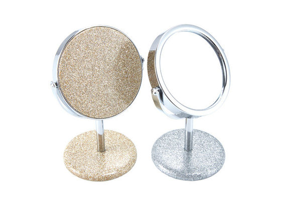 Imega Shining PU Circle Makeup Mirror Two Sided Cosmetic Cute Rotatable