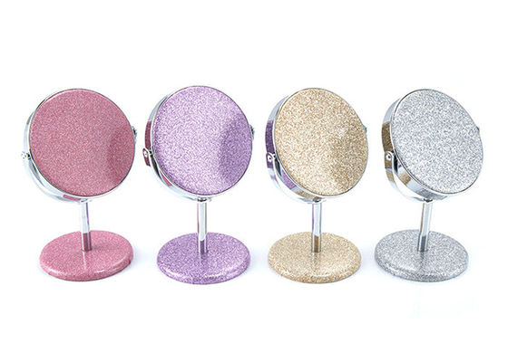 PU Leather Cosmetic Table Mirror Small Cute Compact Mirror Debossing Logo