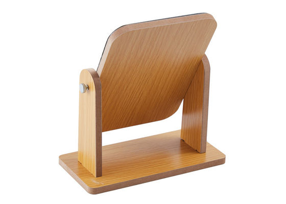 Rotatable Rectangular Cosmetic Table Mirror Beech Wooden Desktop Mirror 9 X 24cm