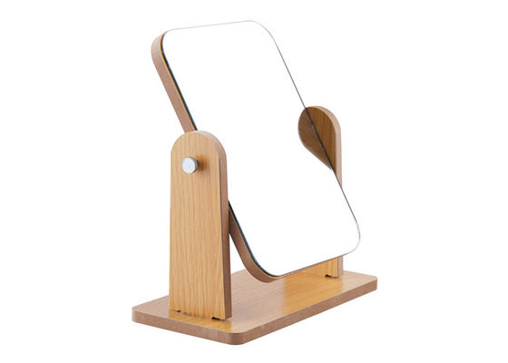 Wooden Rotatable Round Table Mirror Rectangle Double Sided Makeup Mirror