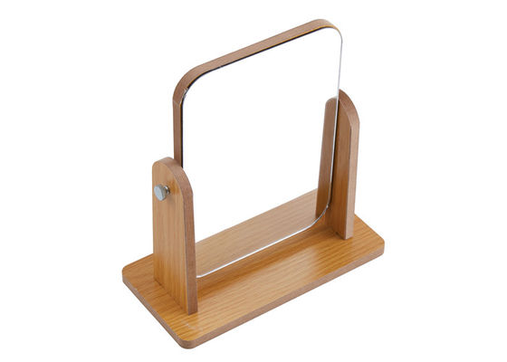 Wooden Rotatable Round Table Mirror Rectangle Double Sided Makeup Mirror