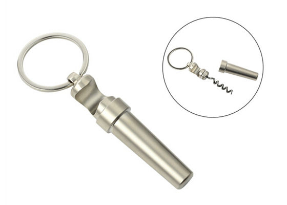 IMEGA Black Metal Bottle Opener Laser Engraving Wine Corkscrew Keychain