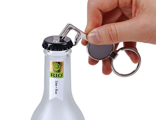 Key Shape Personalized Metal Bottle Opener Keychain Silver Vintage