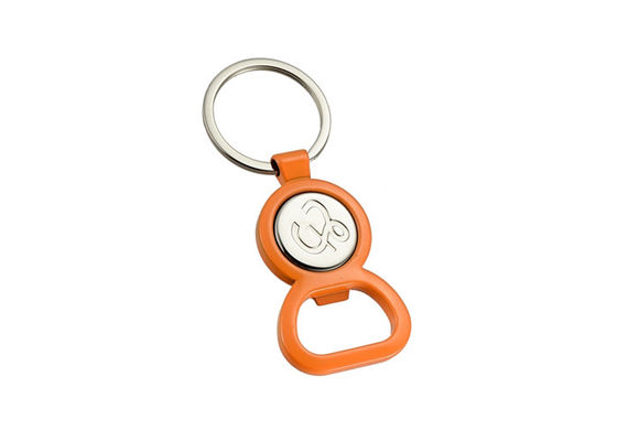 Zinc Alloy Metal Shopping Trolley Coin Holder Keyring Round Bottle Opener