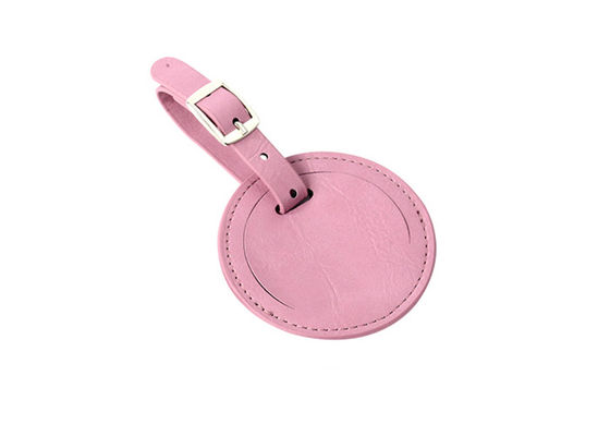 PU Round Travel Luggage Tag With Buckle Strap Advertising Gift