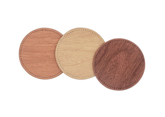 PU Leather Drink Coasters Set  Pantone Color For Cups And Glasses