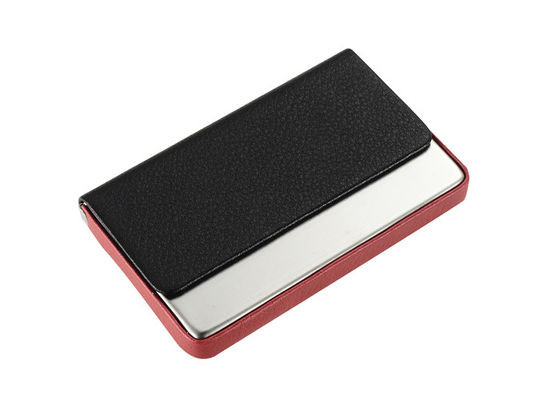 Brand Magnetic Card Case PU Leather Zinc Alloy Metal Card Holders Name