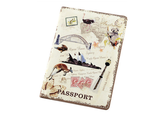 Travel Printing PU Passport Cover Leather Embossed Logo Personalised Passport Wallet