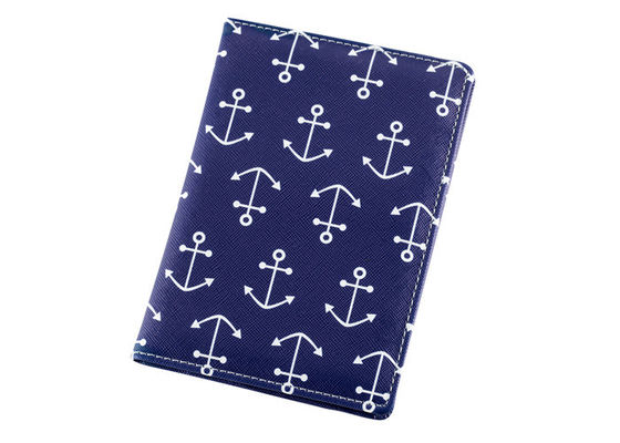 Printing PU Leather Travel Passport Holder Rectangle Slim Cover Wallet