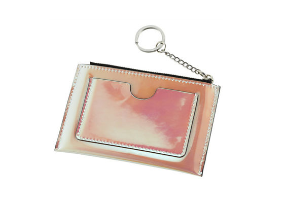 Hot Stamping Leather Credit Card Holder Womens Debossing Jelly Color