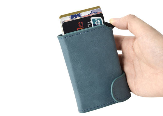 RFID Credit Card Organizer Wallet Insert PU Leather UV Printing Aluminum