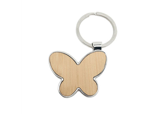 Butterfly Cute Small Keychains Eco Friendly Zinc Alloy Bamboo Material