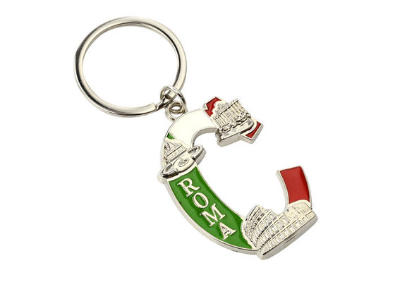 Souvenir Letter Shape Cute Metal Keychain Customized Color Keyring