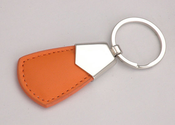 Red Color PU Leather Key Chains Blue Personalized Custom Printing Logo