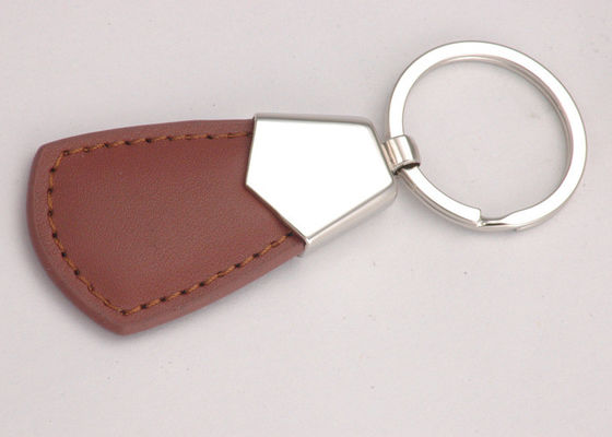 Red Color PU Leather Key Chains Blue Personalized Custom Printing Logo