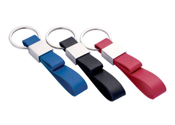 Double Layers PU Leather Key Chains Zinc Alloy Mini Key Holder