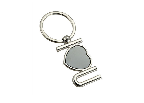 Cute Heart Shape Metal Keychain Custom Logo Laser Engraving Key Holder