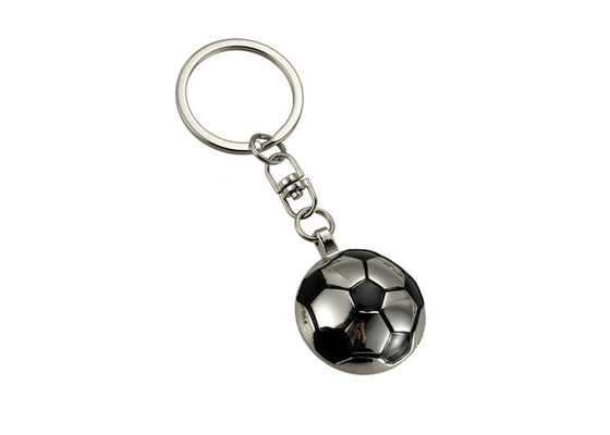 Football Metal Laser Engraved Keyrings Logo Cute Key Chain for Souvenir Gift