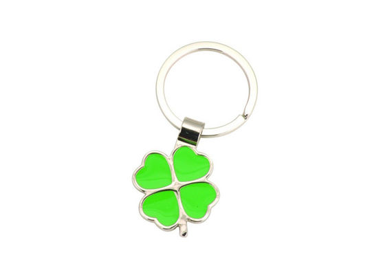 Four Leaf Clover Cute Metal Keychain Custom Color Filling Key Holder