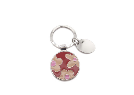 Good price Flower Pattern Cute Metal Keychain Custom Color Filling Key Holder online