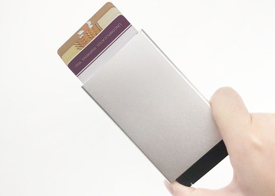 Good price Aluminum Pop Up Credit Card Wallet Holder Rectangle Customized Logo online