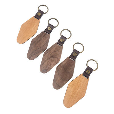 Good price Customized Rhombus Wooden Keychain 14g Personalized Engraved Watel Walnut online