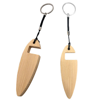 Good price Eco Friendly Bamboo Wooden Surfboard Keychain With Phone Stand online