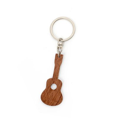 Good price Vintage Style Walnut Wood Guitar Keychain Engraved - Durable And Stylish online