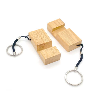 Good price Handmade Wooden Phone Stand Keychain Multi Functional UV Printing online
