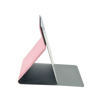 Good price Round Silver LED Table Mirror With Shining PU Leather Adjustable And Double Sided online