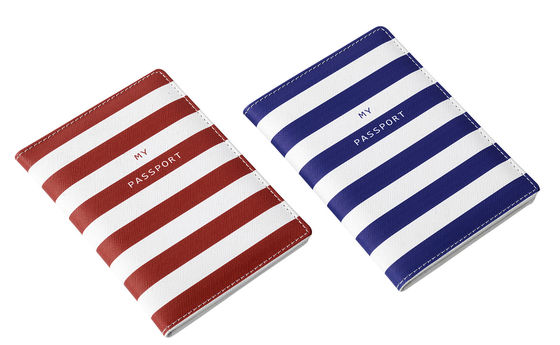 Good price Rectangle Weave Pattern PU Travel Passport Holder With Id Window online