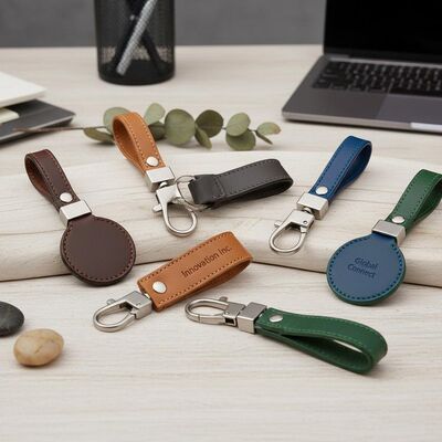 quality Leather Key Rings Customizable Keychain Accessories Perfect for Corporate Branding Campaigns and Client Appreciation factory
