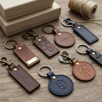 quality Durable Leather Key Chains Offering Various Styles and Customization Options Perfect for Corporate Branding Merchandise factory