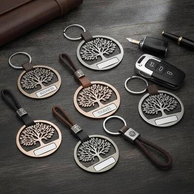 quality Key Organization And Carrying Custom Car Keychains With Tree Motif Personalized Stylish Accessories Suitable For Business factory