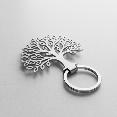quality 1 Metal Keychain Holder Featuring Tree Design and Split Ring Attachment Type Offering Practical Key Management for Daily factory