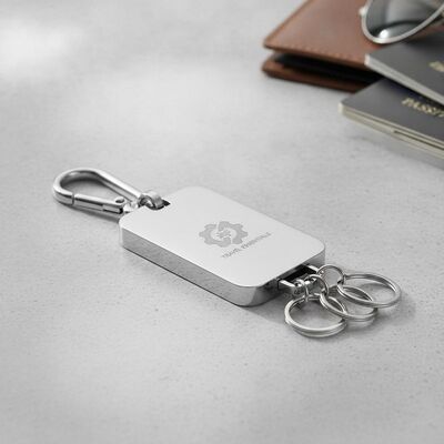 quality Customized Logo Metal Keychain Holder Polished Silver Durable Compact Organizer Perfect for Travel and Daily Essentials factory
